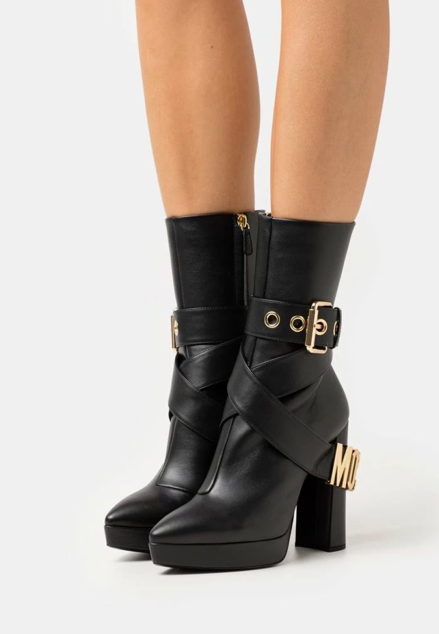 * | Moschino High Heeled Ankle Boots Nero