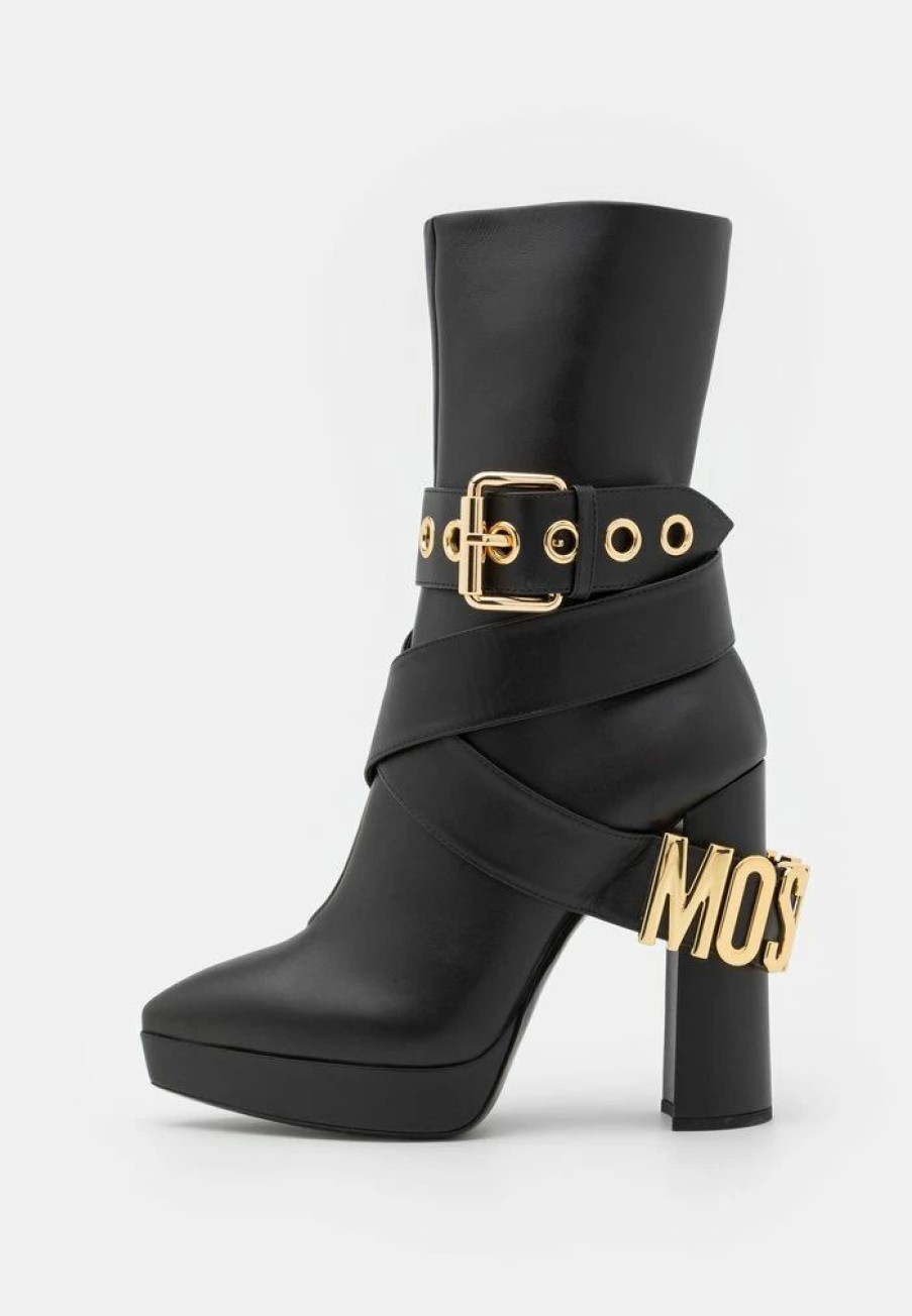 * | Moschino High Heeled Ankle Boots Nero