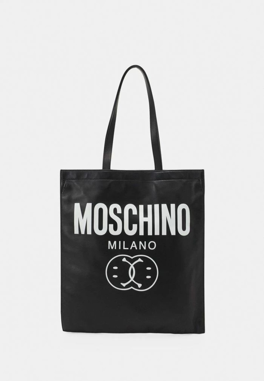 * | Moschino Double Smile Logo Unisex Tote Bag Black