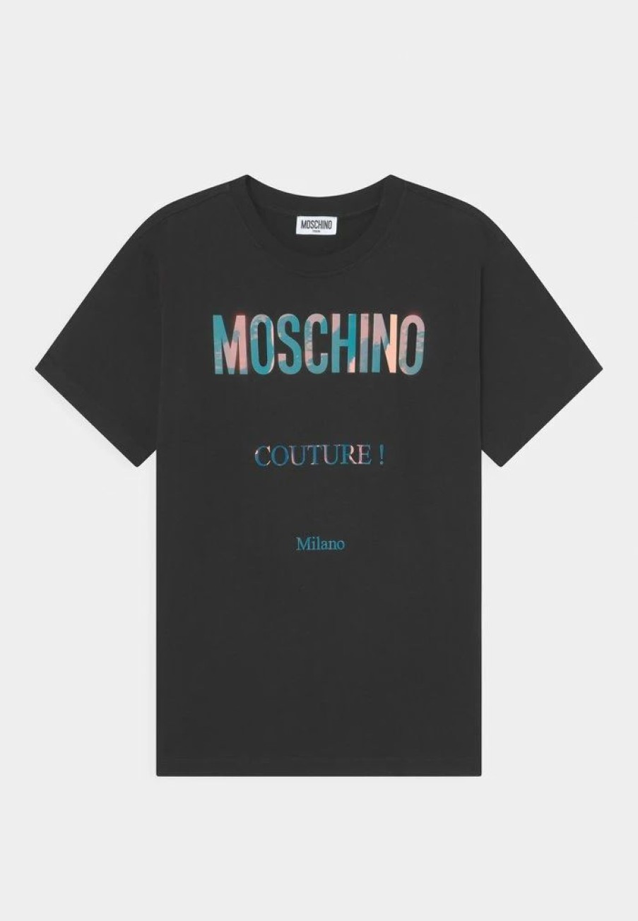 * | Moschino Maxi Tee Unisex Print T-Shirt Black