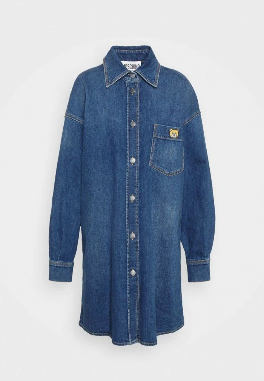 * | Moschino Teddy Bear Denim Dress Blue