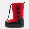 * | Moschino Maxi Logo Print Unisex Winter Boots Red/Black