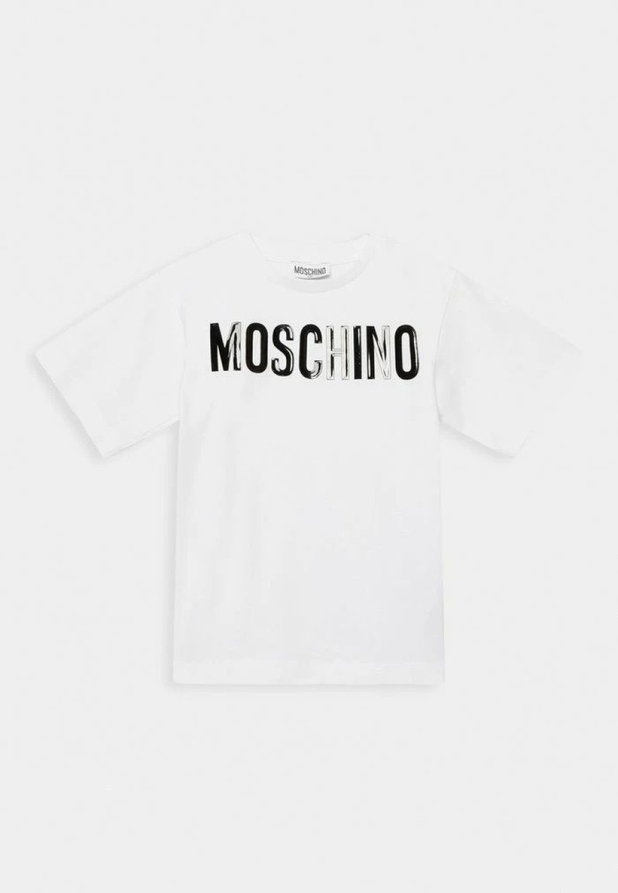 * | Moschino Maxi Tee Addition Unisex Print T-Shirt Optical White