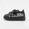 * | Moschino Box Sole Strap Maxi Logo Print Unisex Trainers Black