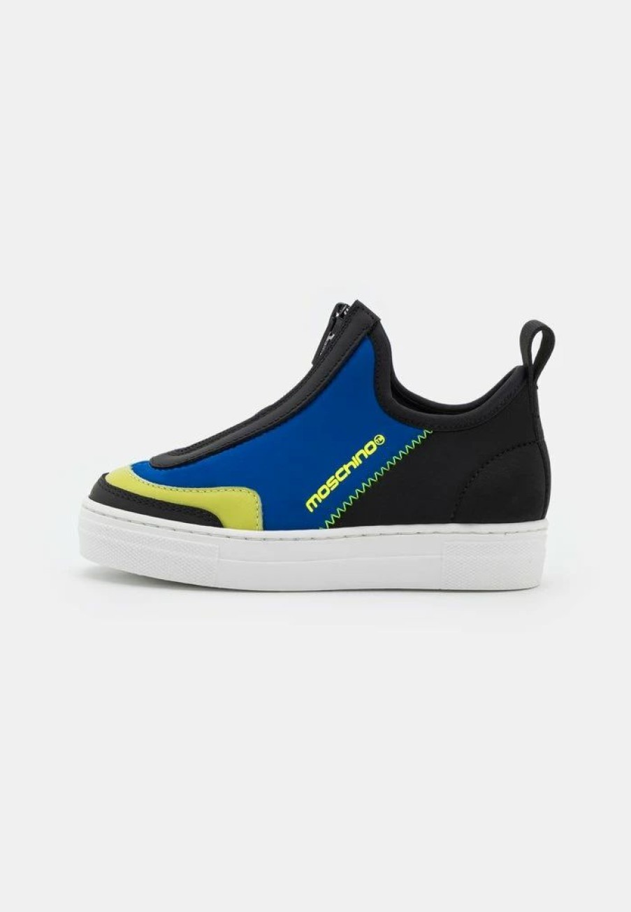 * | Moschino Unisex Trainers Black/Indigo/Neon Yellow