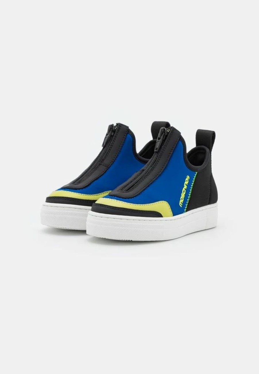 * | Moschino Unisex Trainers Black/Indigo/Neon Yellow