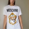 * | Moschino Mirror Bear Print T-Shirt White