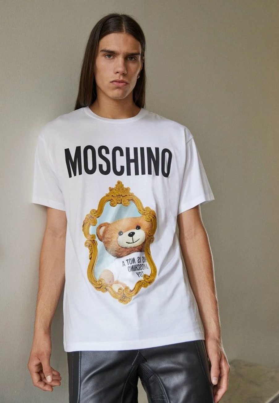 * | Moschino Mirror Bear Print T-Shirt White