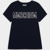 * | Moschino Unisex Print T-Shirt Navy Blue