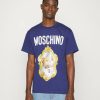 * | Moschino Mirror Bear Print T-Shirt Blue