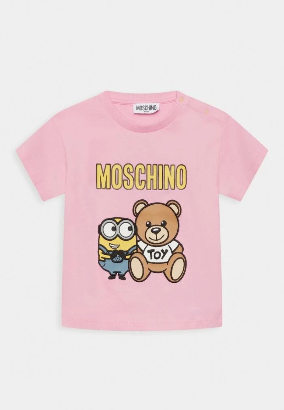 * | Moschino Minions Unisex Print T-Shirt Sweet Pink