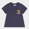 * | Moschino Unisex Print T-Shirt Navy Blue