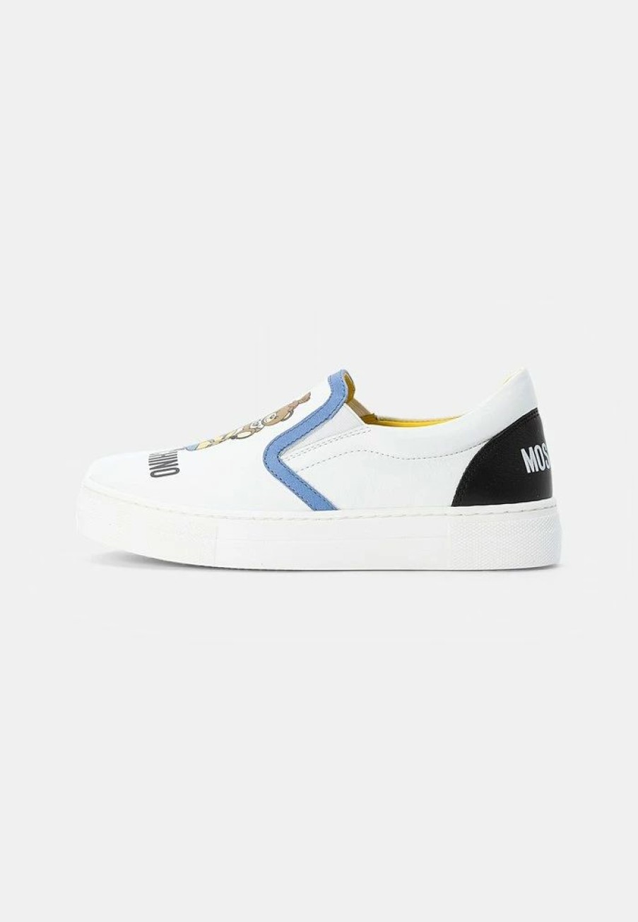 * | Moschino Minions Slip-Ons White/Black/Sky Blue