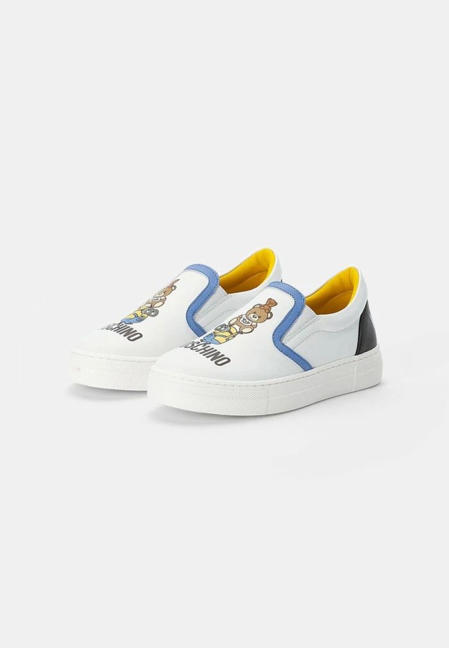 * | Moschino Minions Slip-Ons White/Black/Sky Blue