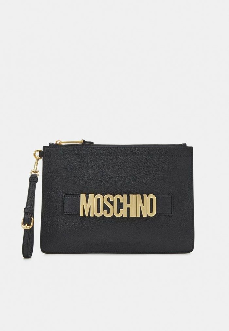 * | Moschino Lettering Clutch Clutch Black