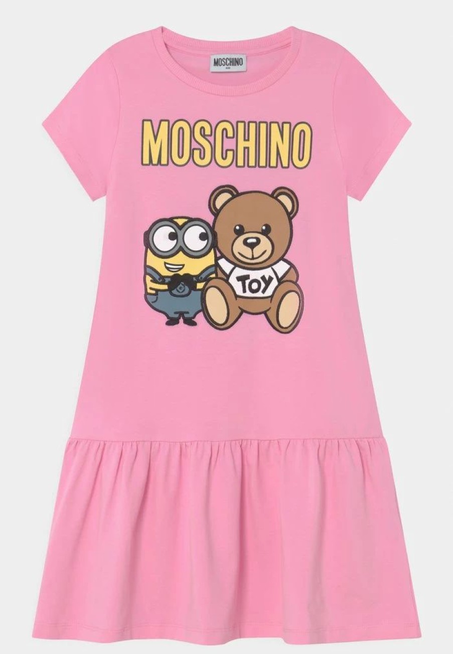 * | Moschino Dress Minions Jersey Dress Sweet Pink