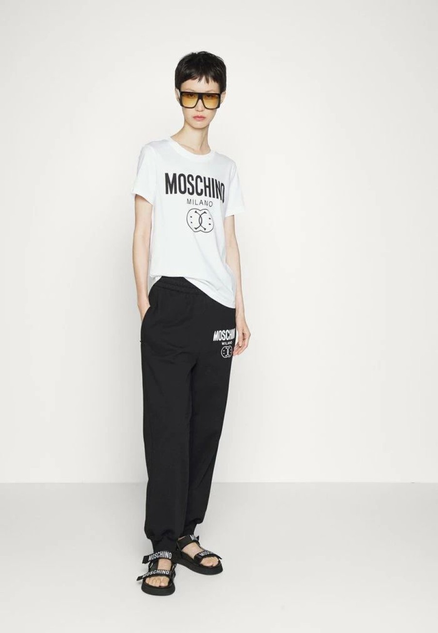 * | Moschino Double Smile Print T-Shirt Fantasy White