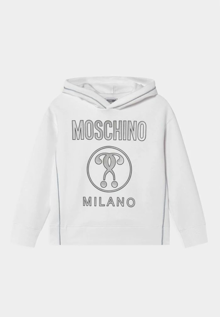 * | Moschino Hooded Unisex Sweatshirt Optical White