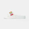 * | Moschino Unisex Mules White/Multicolor Embroidery