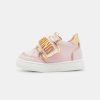 * | Moschino Box Sole Strap Lettering Logo Baby Shoes Pink/Gold