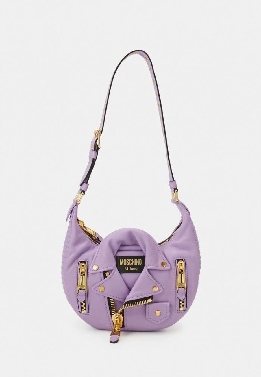 * | Moschino Biker Shoulder Bag Handbag Violet