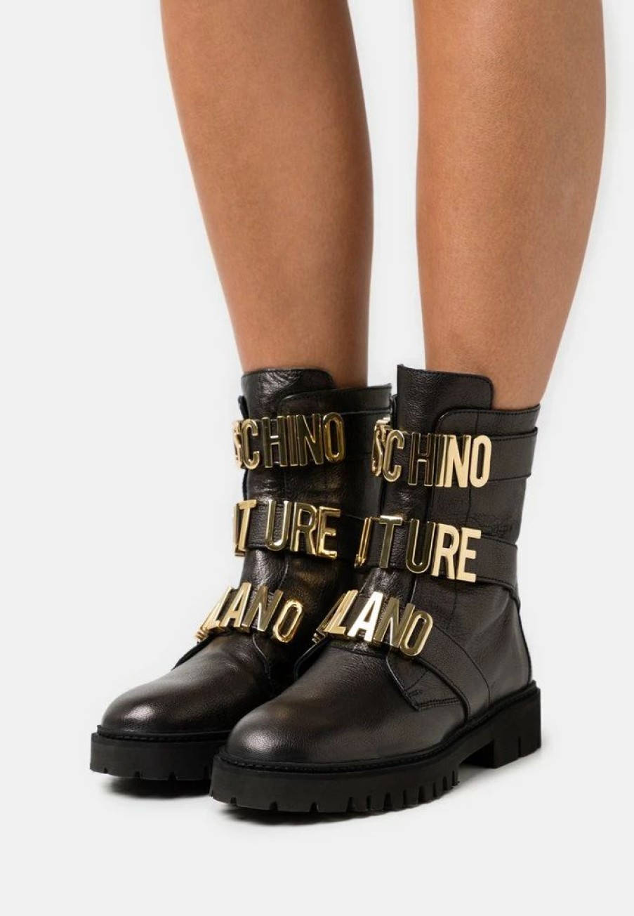 * | Moschino Cowboy/Biker Ankle Boot Nero