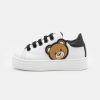 * | Moschino Box Sole Lace Teddy Bear Patch Unisex Trainers White/Black