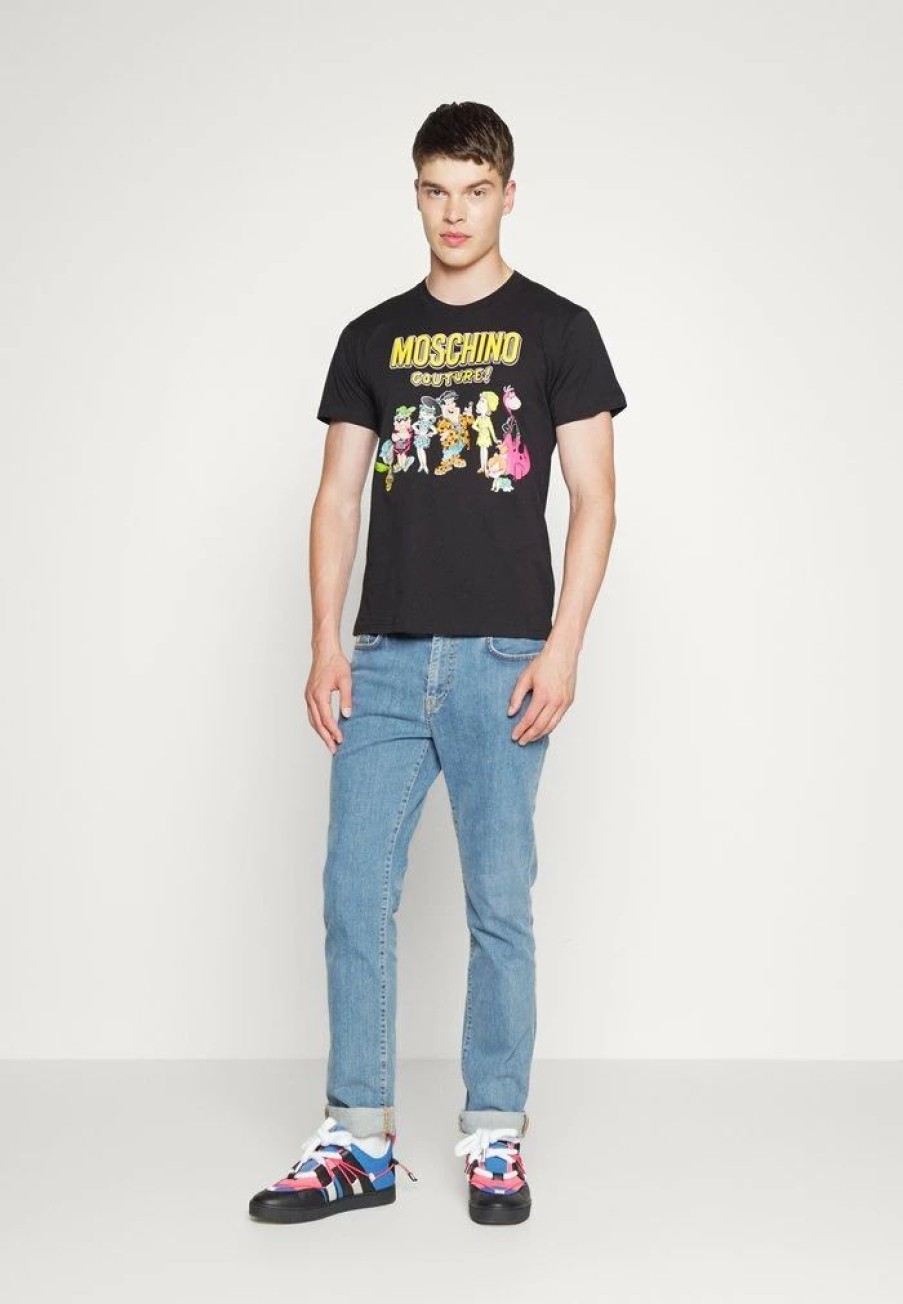 * | Moschino Unisex Print T-Shirt Black