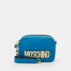 * | Moschino Lettering Chain Camera Across Body Bag Light Blue