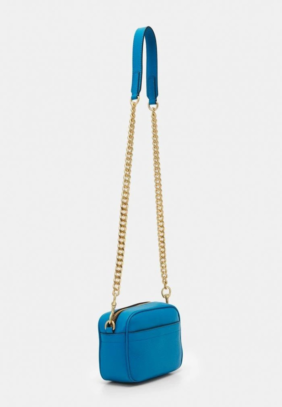 * | Moschino Lettering Chain Camera Across Body Bag Light Blue