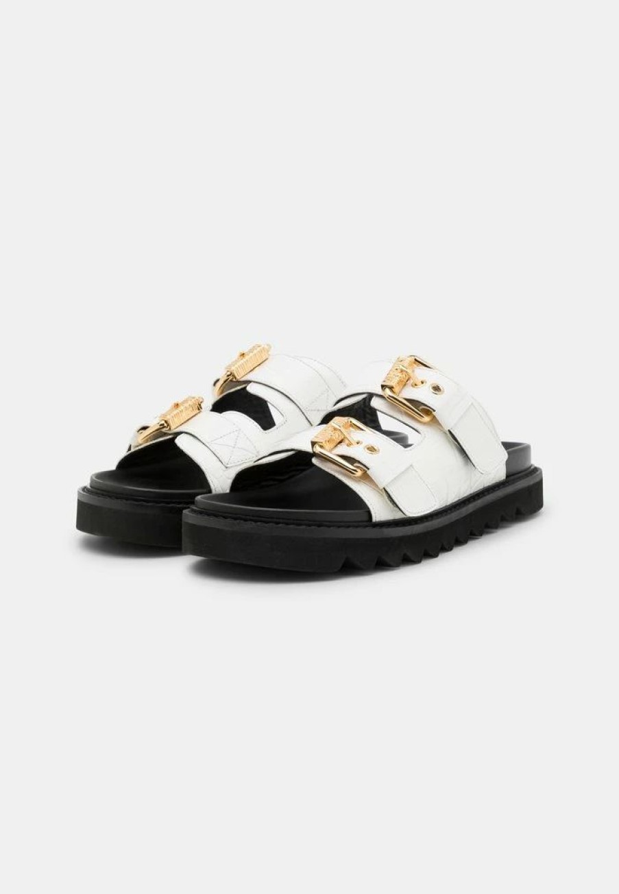 * | Moschino Buckle Mules Bianco