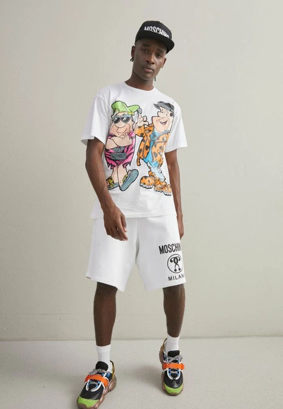 * | Moschino Unisex Print T-Shirt Fantasy White