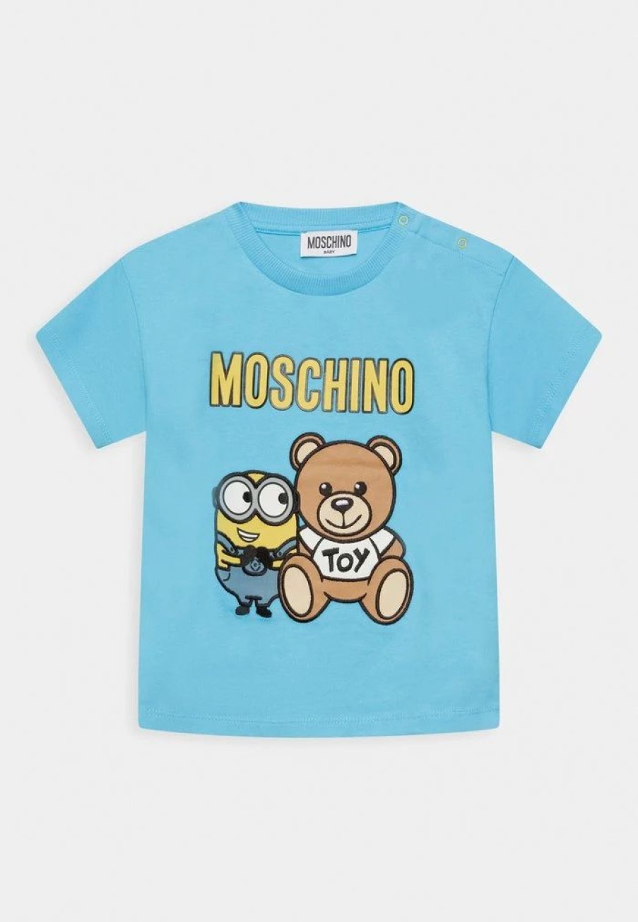 * | Moschino Minions Unisex Print T-Shirt Aquarius Blue