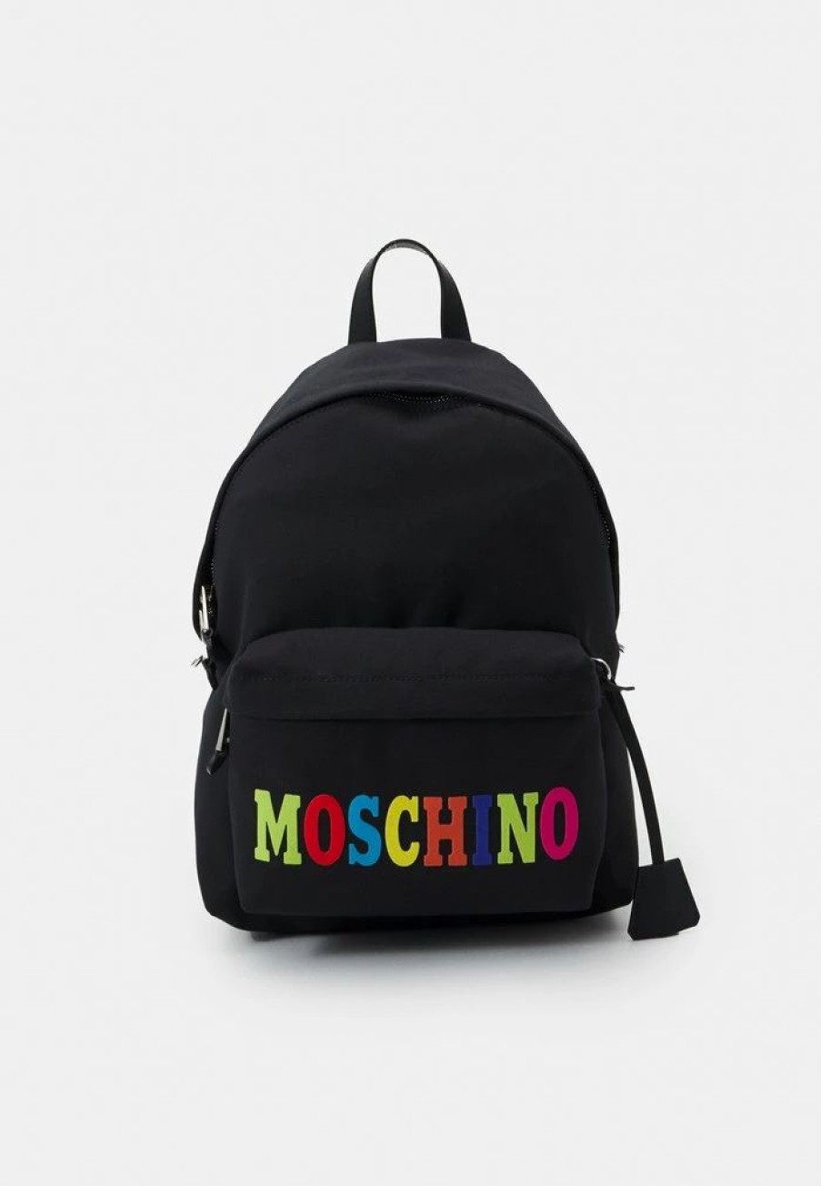 * | Moschino Multicolor Logo Unisex Rucksack Black