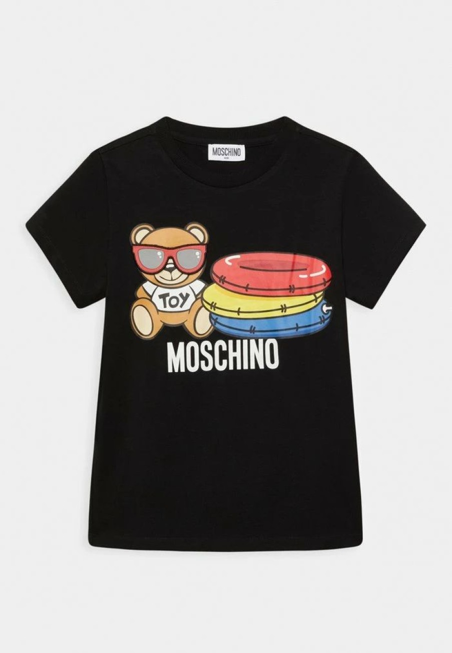 * | Moschino Unisex Print T-Shirt Black