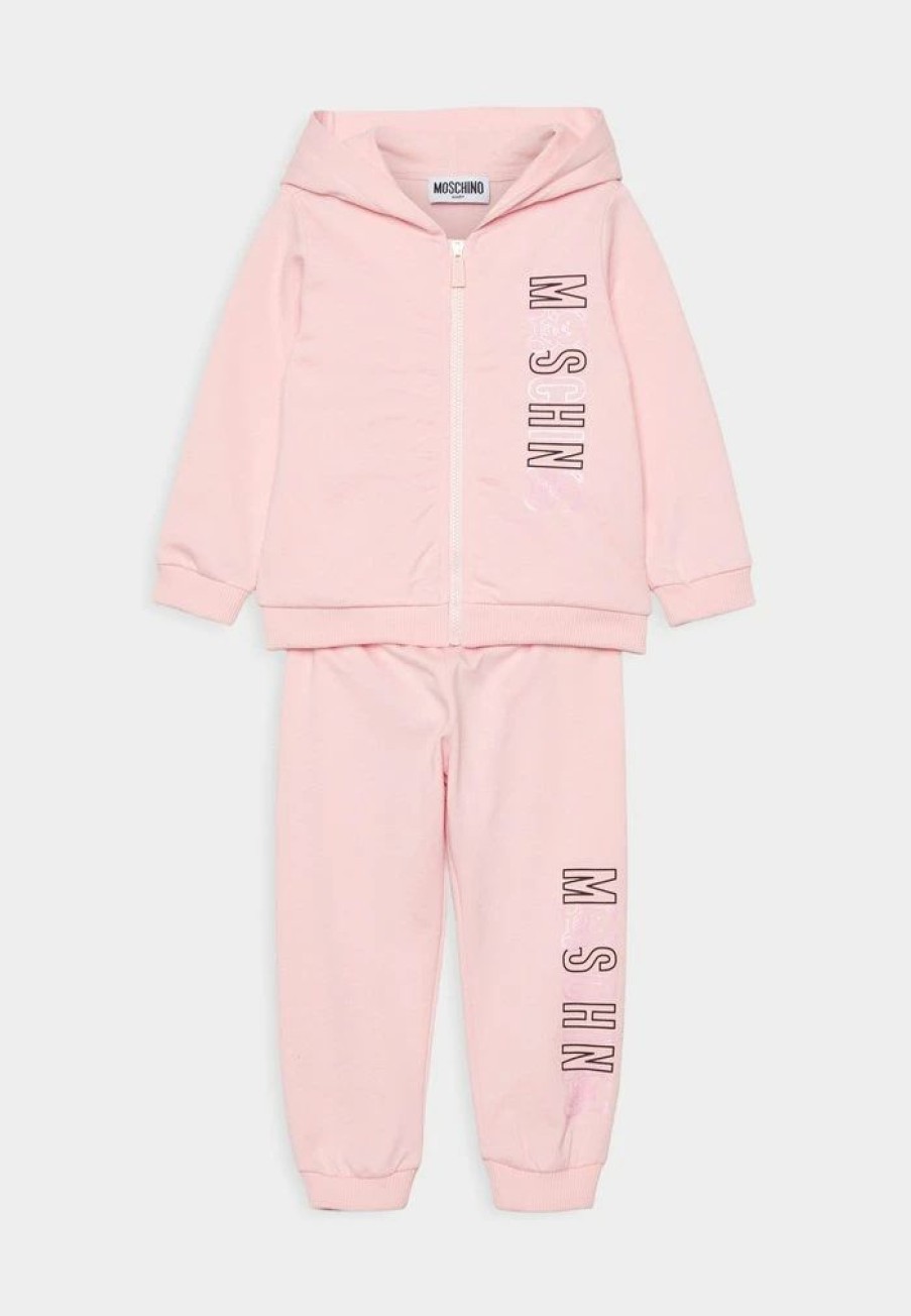 * | Moschino Hooded Tracksuit Unisex Zip-Up Sweatshirt Sugar Rose