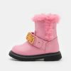 * | Moschino Ankle Boots Lettering Logo Classic Ankle Boots Pink