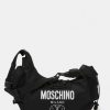 * | Moschino Double Smile Logo Unisex Across Body Bag Black