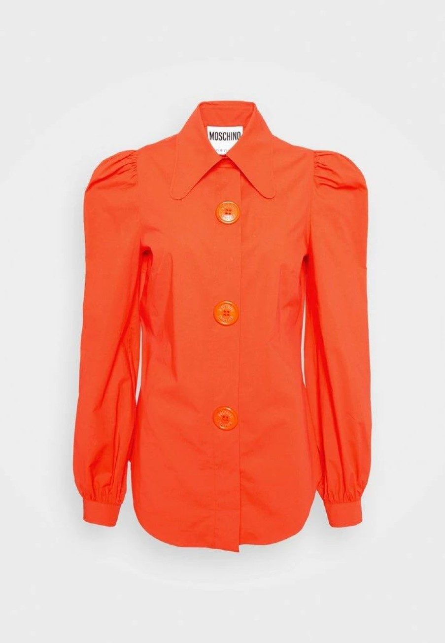 * | Moschino Macro Buttons Button-Down Blouse Orange