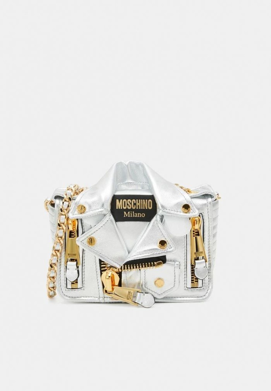 * | Moschino Biker Bag Shoulder Bag Handbag Nickel