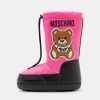 * | Moschino Maxi Teddy Bear Patch Winter Boots Pink