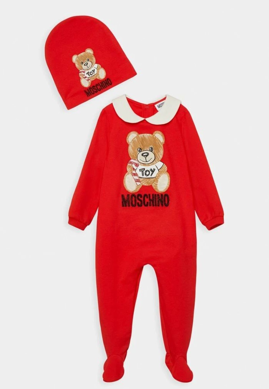 * | Moschino Baby Grow Unisex Set Pyjamas Poppy Red