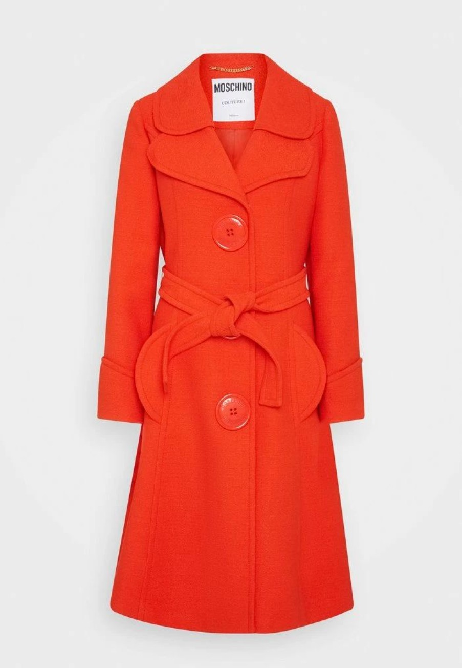 * | Moschino Macro Buttons Classic Coat Red