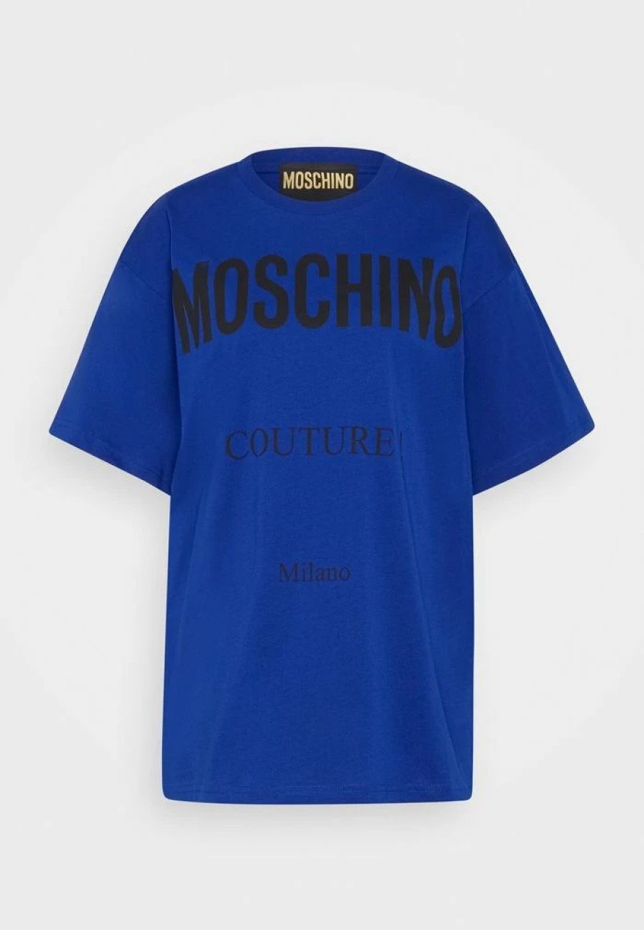 * | Moschino Institutional Print T-Shirt Light Blue