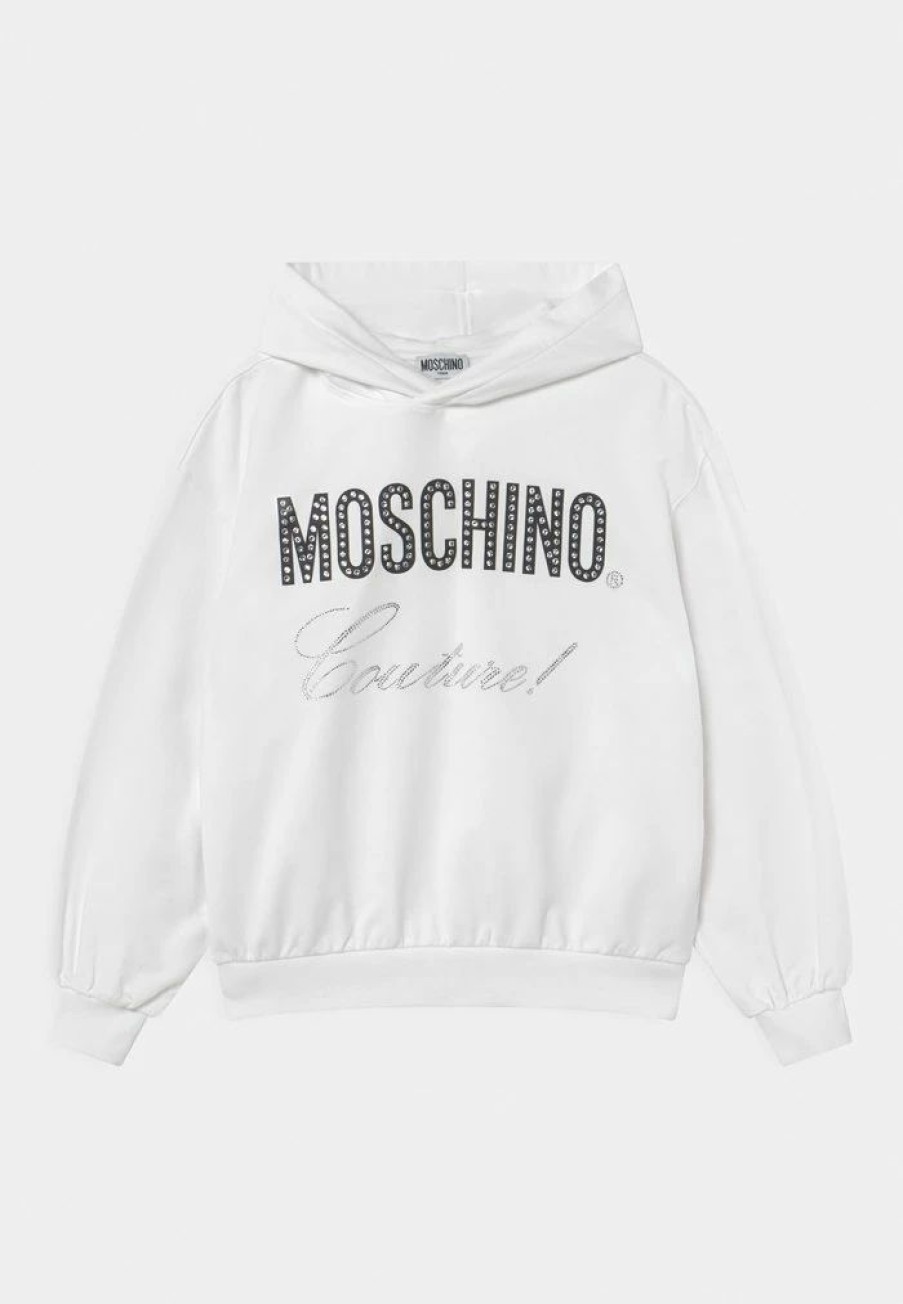 * | Moschino Hooded Unisex Sweatshirt Optical White