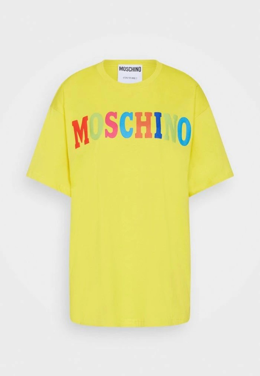 * | Moschino Logo Print T-Shirt Yellow