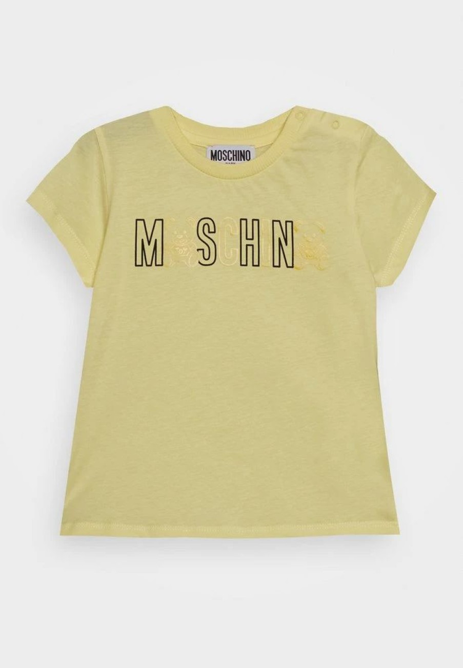 * | Moschino Unisex Print T-Shirt Yellow