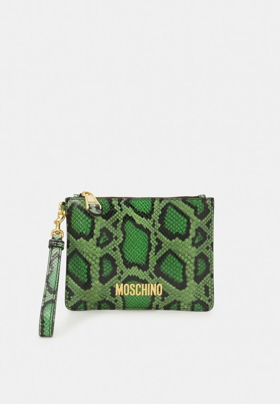 * | Moschino Logo Unisex Clutch Green