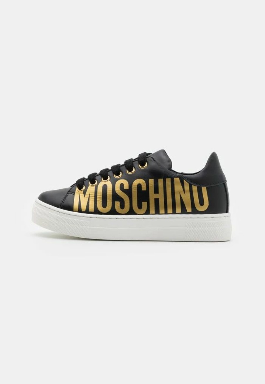 * | Moschino Box Lace Maxi Logo Print Trainers Black