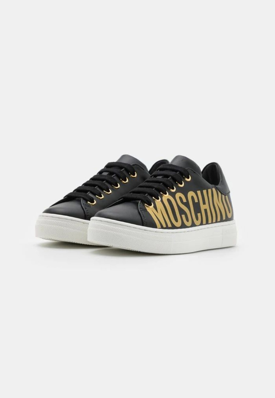 * | Moschino Box Lace Maxi Logo Print Trainers Black